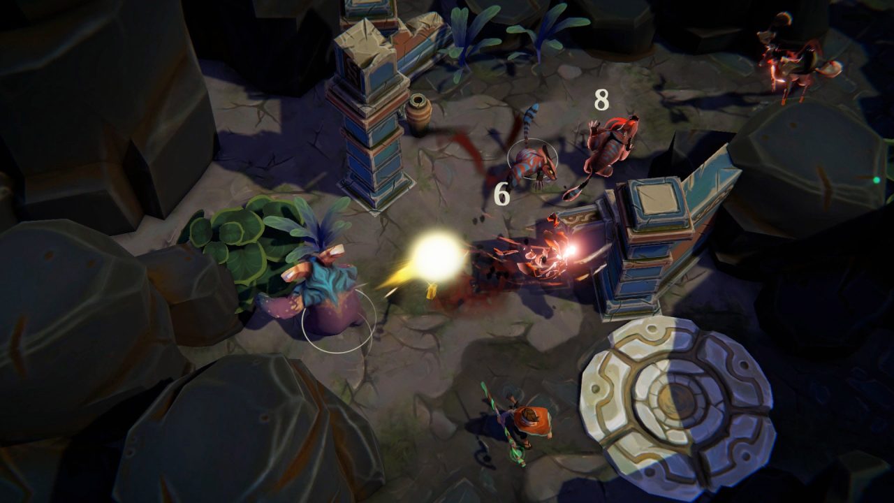 Adore Screenshot showing combat in a confined area.