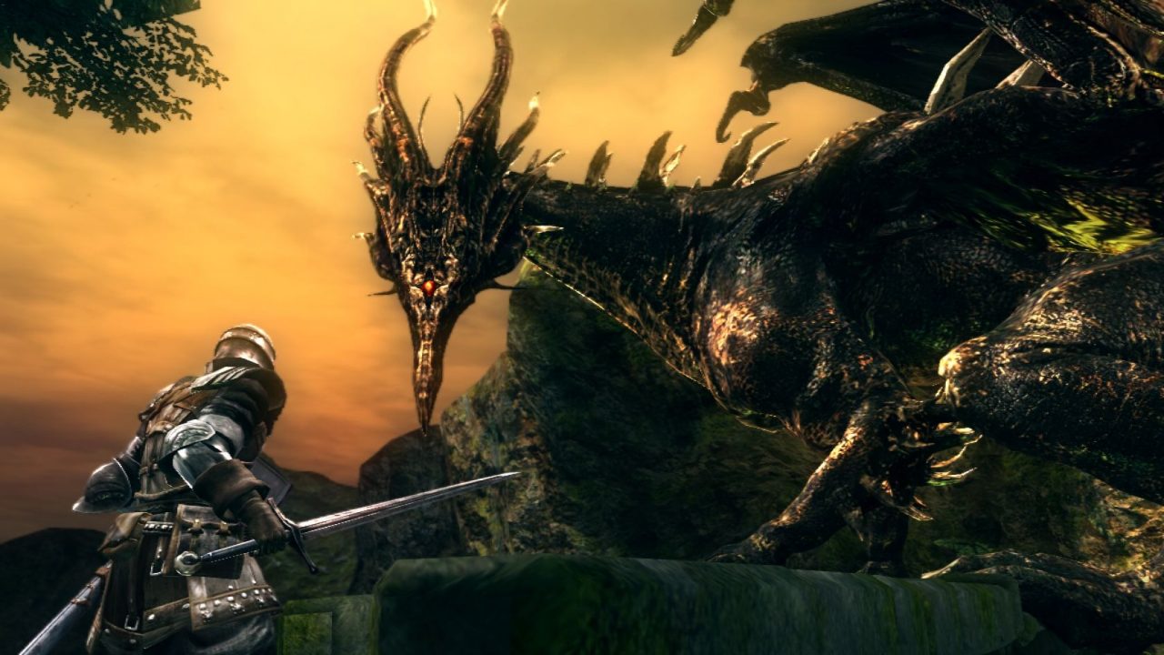 A screenshot of a dragon in Dark Souls