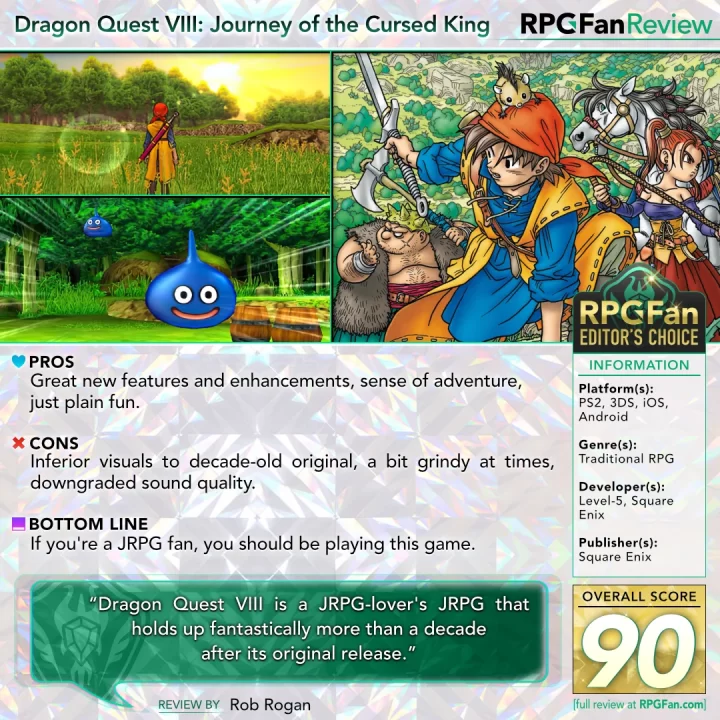 Dragon Quest VIII Journey of the Cursed King Review Card