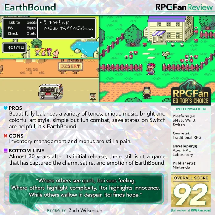 EarthBound Review Card