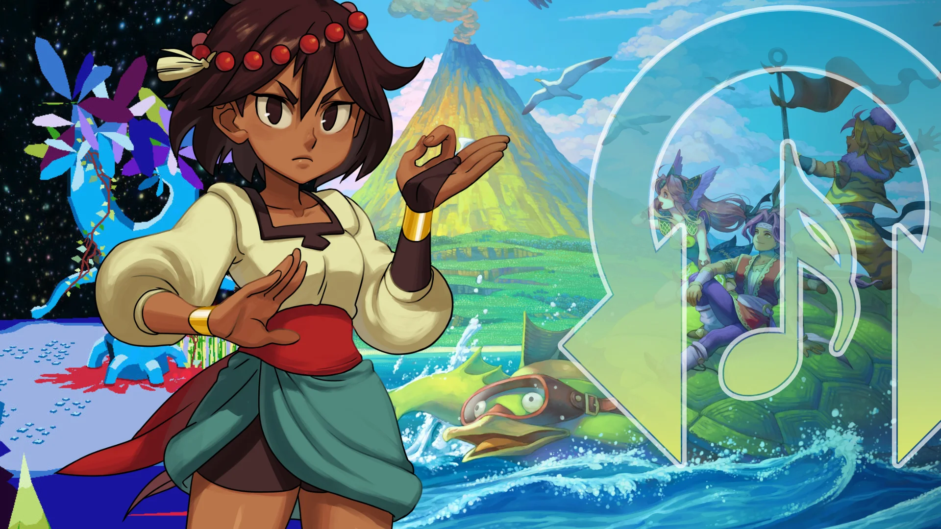 Rhythm Encounter 123 Hiroki Kikuta - art of Indivisible's Ajna, YIIK, and the Trials of Mana cast