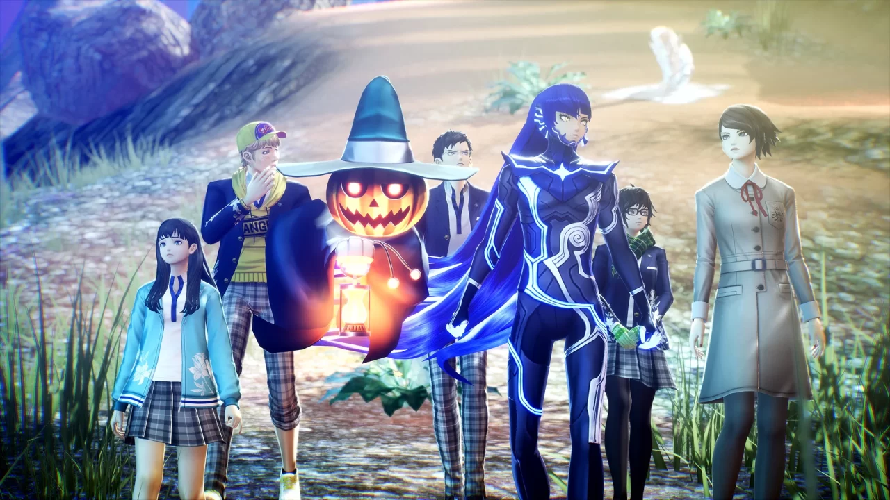 Shin Megami Tensei V: Vengeance's party on the road.