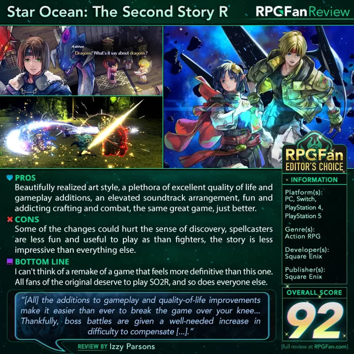 Star Ocean: The Second Story R Review Card