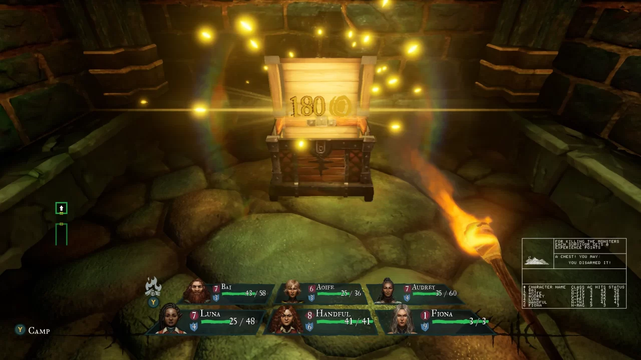 Screenshot of a chest that has been disarmed and opened by a Thief.